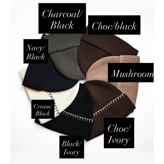 Blanket Stitch Cuffed Beanie Nicsessories