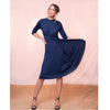 Yuka Navy Ribbed Dress by Mikah