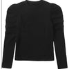 Black Puff Sleeve Top by Meme Teen