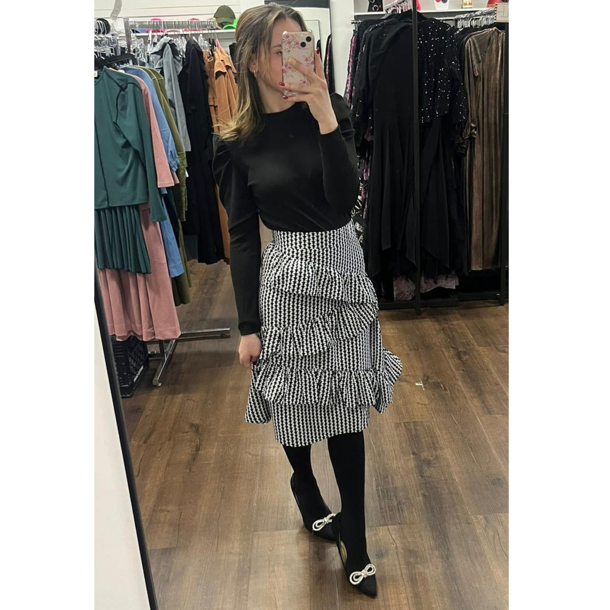 Black Puff Sleeve Top by Meme Teen