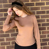 Tan Puff Sleeve Top Ivee