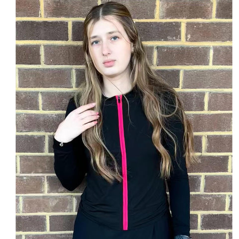 Pop Zip Cardigan Tee Pink