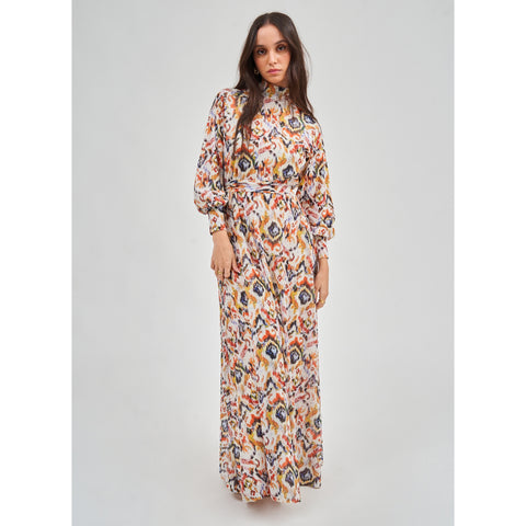 Mesh Multicolor Raglan Maxi Dress by DF