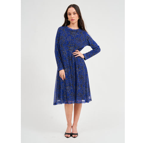 Slant Mesh Dress Royal Blue by DF