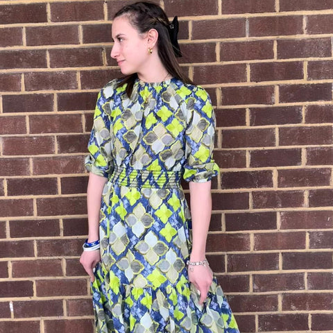 Green Clover Smocked Waist Dress