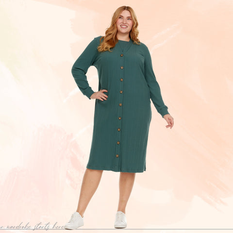 Gila Cardigan Dress Plus Teal