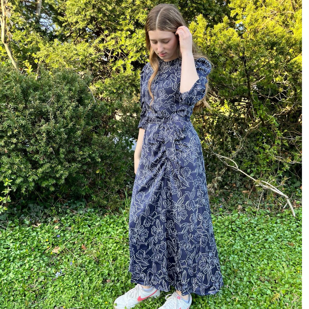 Side Ruched Navy Midi Dress – The Mimi Boutique