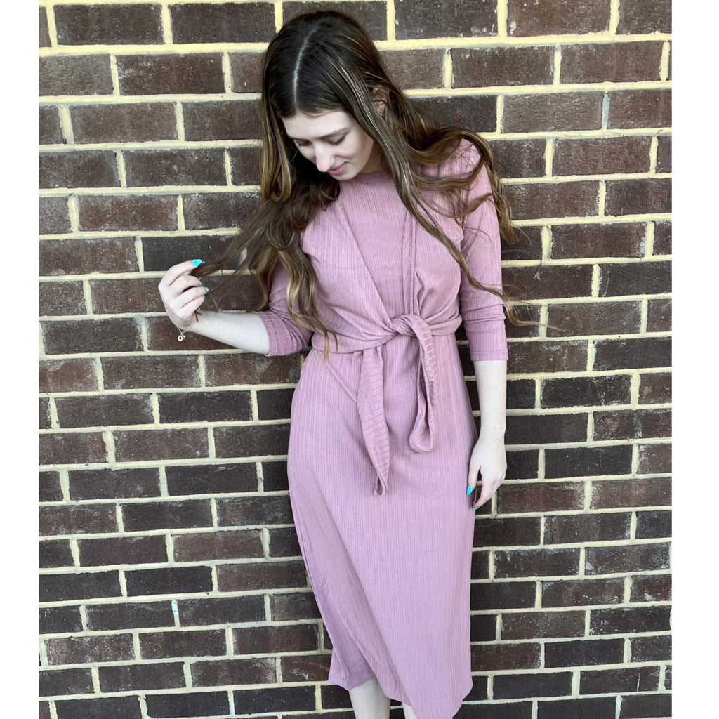 Ribbed Tie Front Crop Cardigan Mauve – The Mimi Boutique