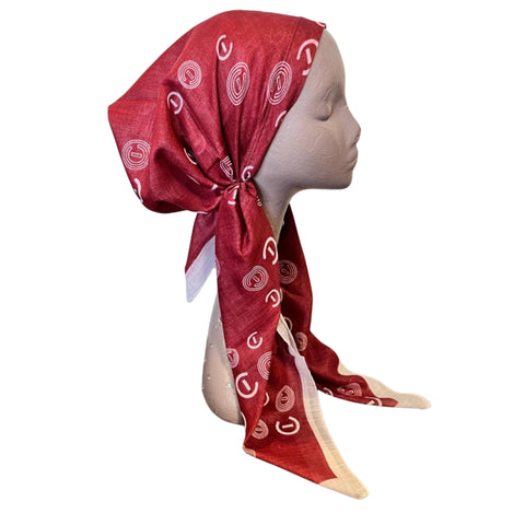 Red Eye Shimmer Fringe Headscarf Itsyounique Pre-Tied