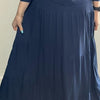 Navy Microribbed Tiered Maxi Skirt by Ivee