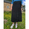 Microribbed Faux Wrap Skirt Black