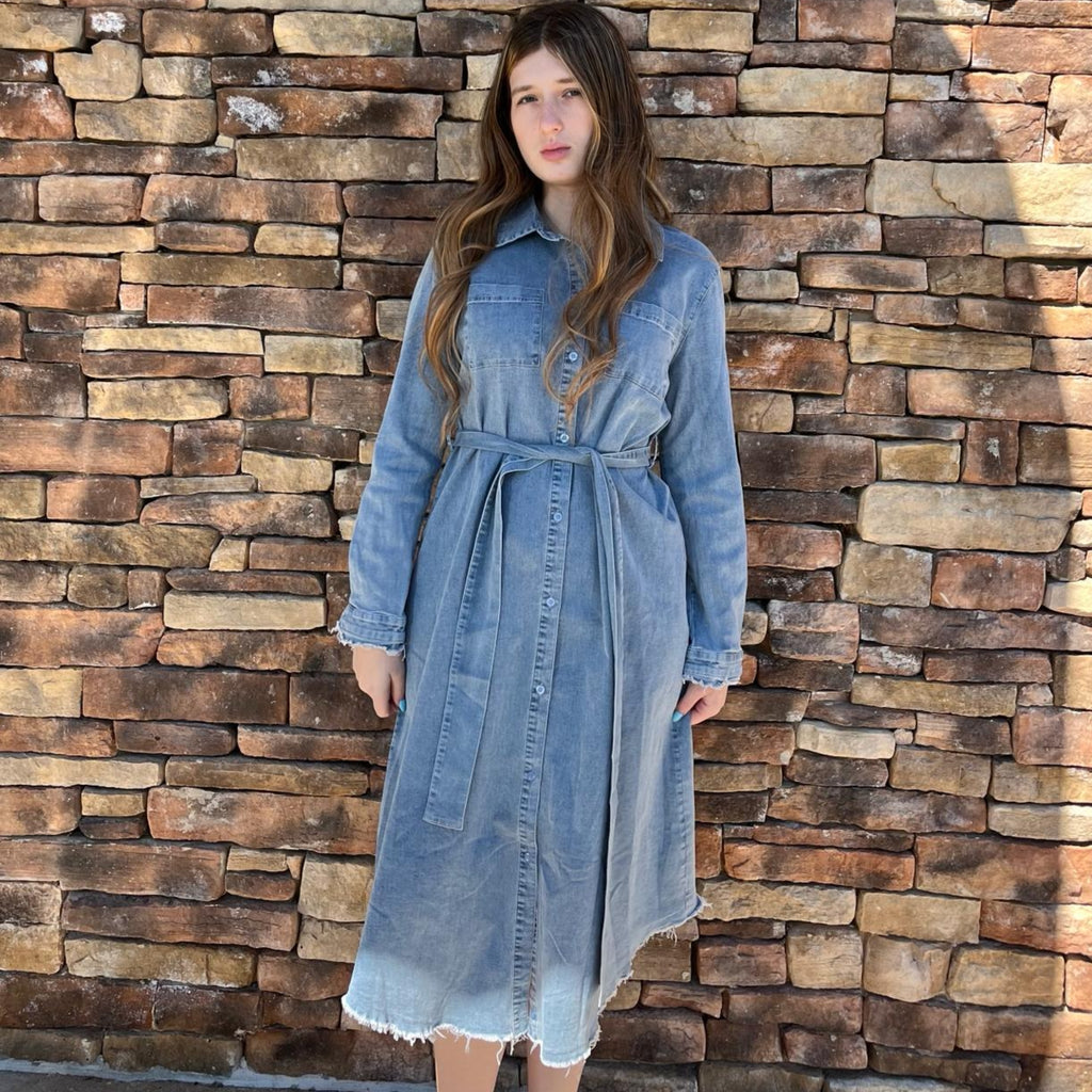 Denim Shirt Dress by Ivee The Mimi Boutique Denim Shirt Dress by Ivee The Mimi Boutique