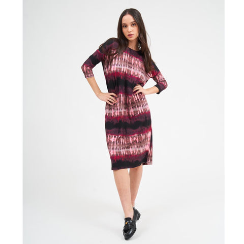 Maroon Tye Dye Square Dress by DF