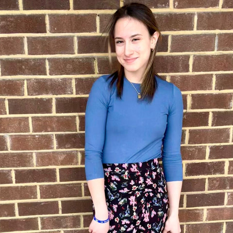 Denim Ribbed Crewneck Tee Adina LV