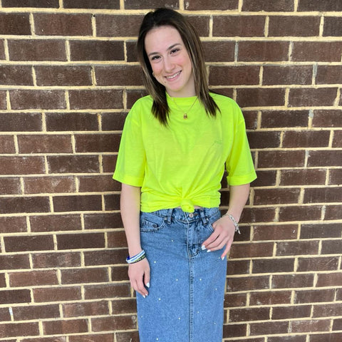 Neon Yellow Short Sleeve Logo Tshirt by Gato