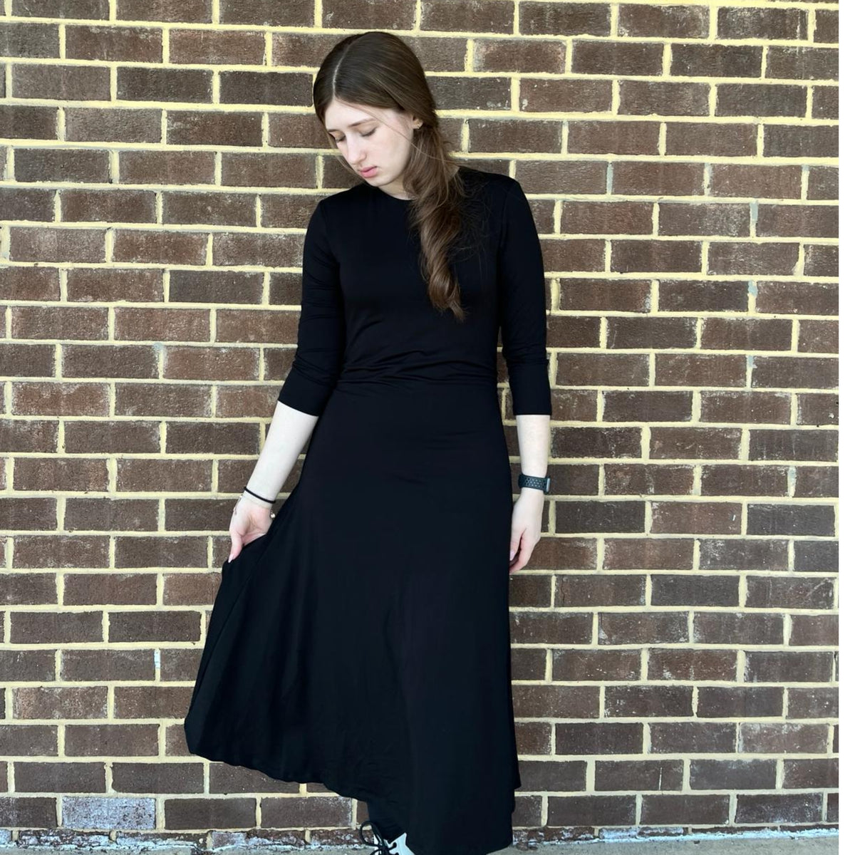 Side Ruched Dress Black