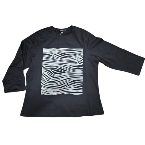 Wavy Line Tshirt Black