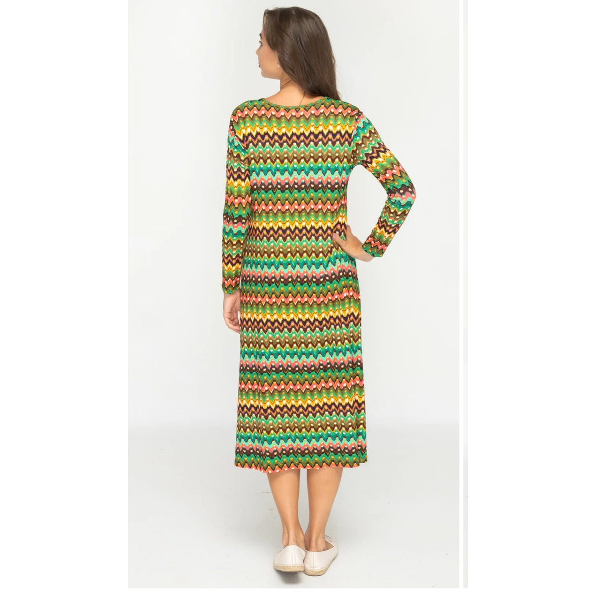 Penny Dress-Candy Chevron Jersey Swing