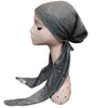 Silver Lurex Thread Cotton Pre-tied Headscarf by SG