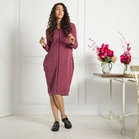Ruby Carrie Rib Knit Hoodie Dress