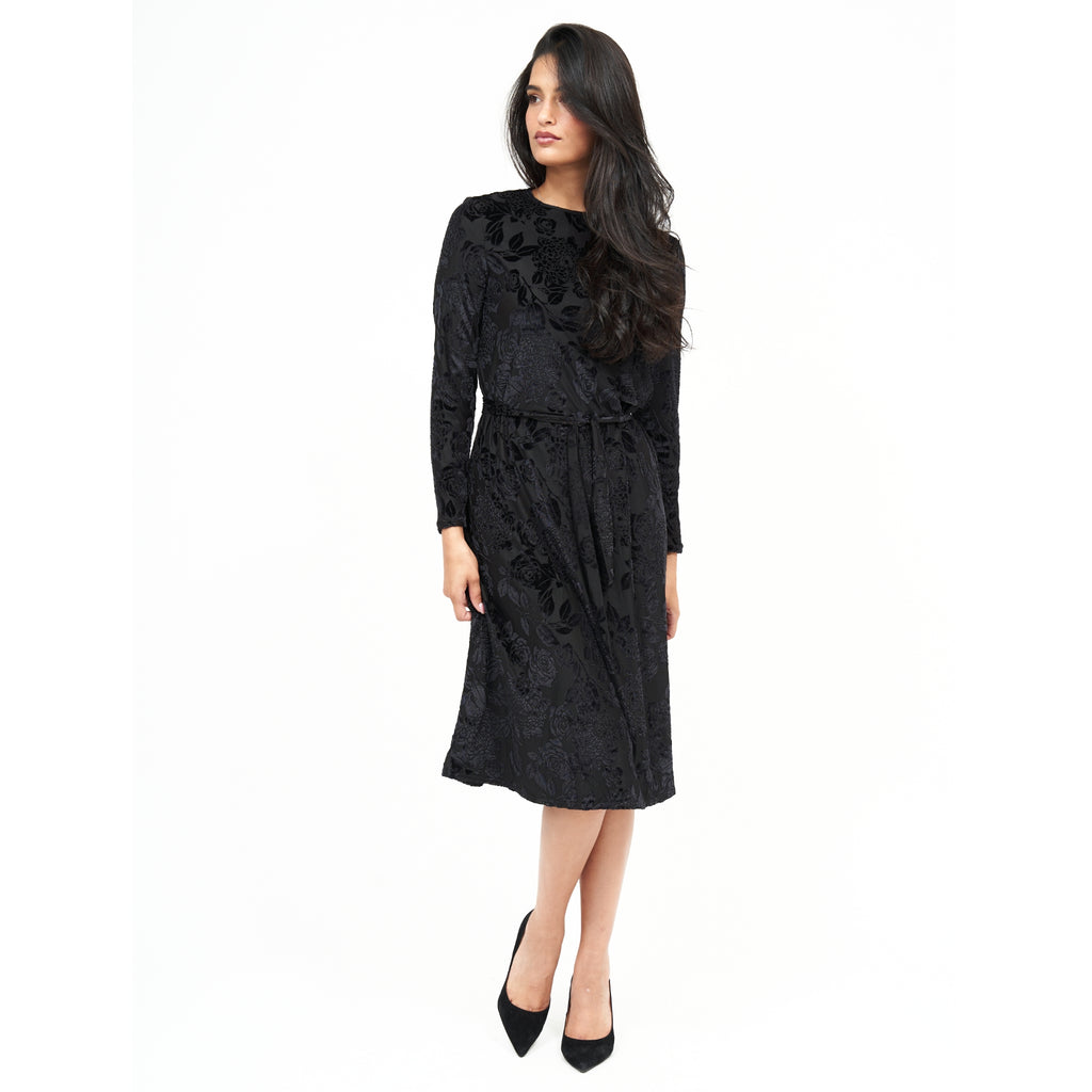 Swing Floral Dress Black by DF – The Mimi Boutique
