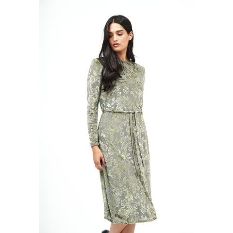 Swing Floral Dress Olive by DF