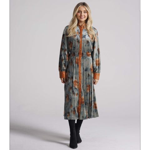 Liora Leather Trim Dress