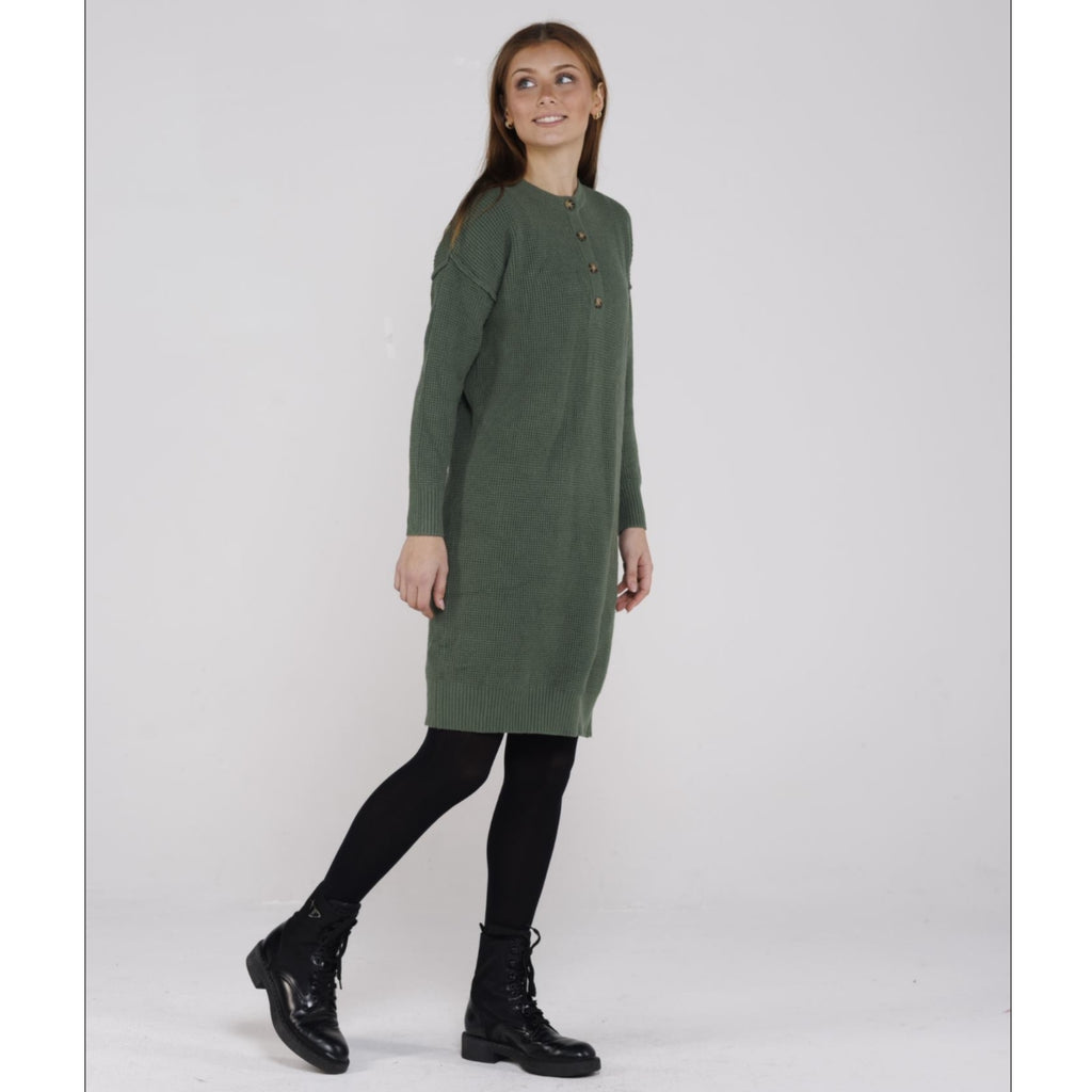 Waffle Knit Sweater Dress Olive The Mimi Boutique Waffle Knit Sweater Dress Olive The Mimi Boutique
