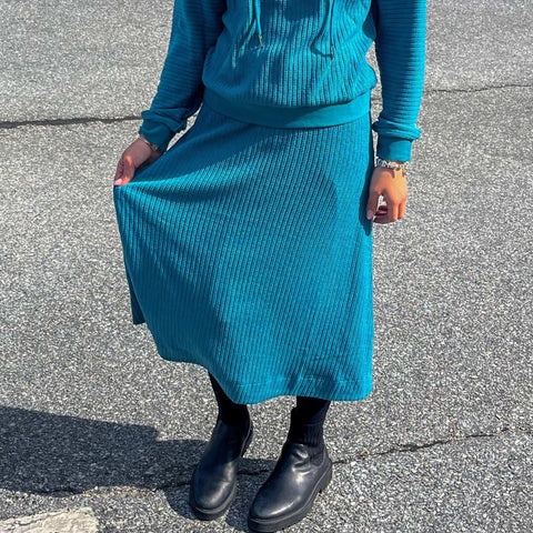 Smokey Blue Cable Aline Skirt