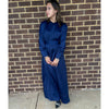 Nala Navy Satin Maxi Dress