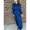 Nala Navy Satin Maxi Dress