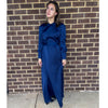 Nala Navy Satin Maxi Dress
