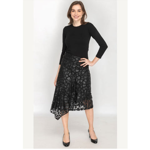 Tier Leather Applique Skirt