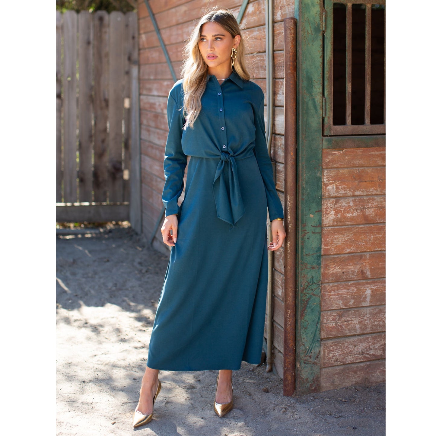 Tie Blouse Dark Teal Adina LV