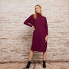 Emery Mock Neck Dress Wine