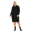 Plus Black Carrie Rib Knit Hoodie Dress