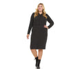 Plus Charcoal Carrie Rib Knit Hoodie Dress