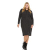 Plus Charcoal Carrie Rib Knit Hoodie Dress