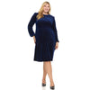 Plus Sharon Dress Blue Herringbone