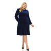 Plus Sharon Dress Blue Herringbone