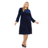 Plus Sharon Dress Blue Herringbone