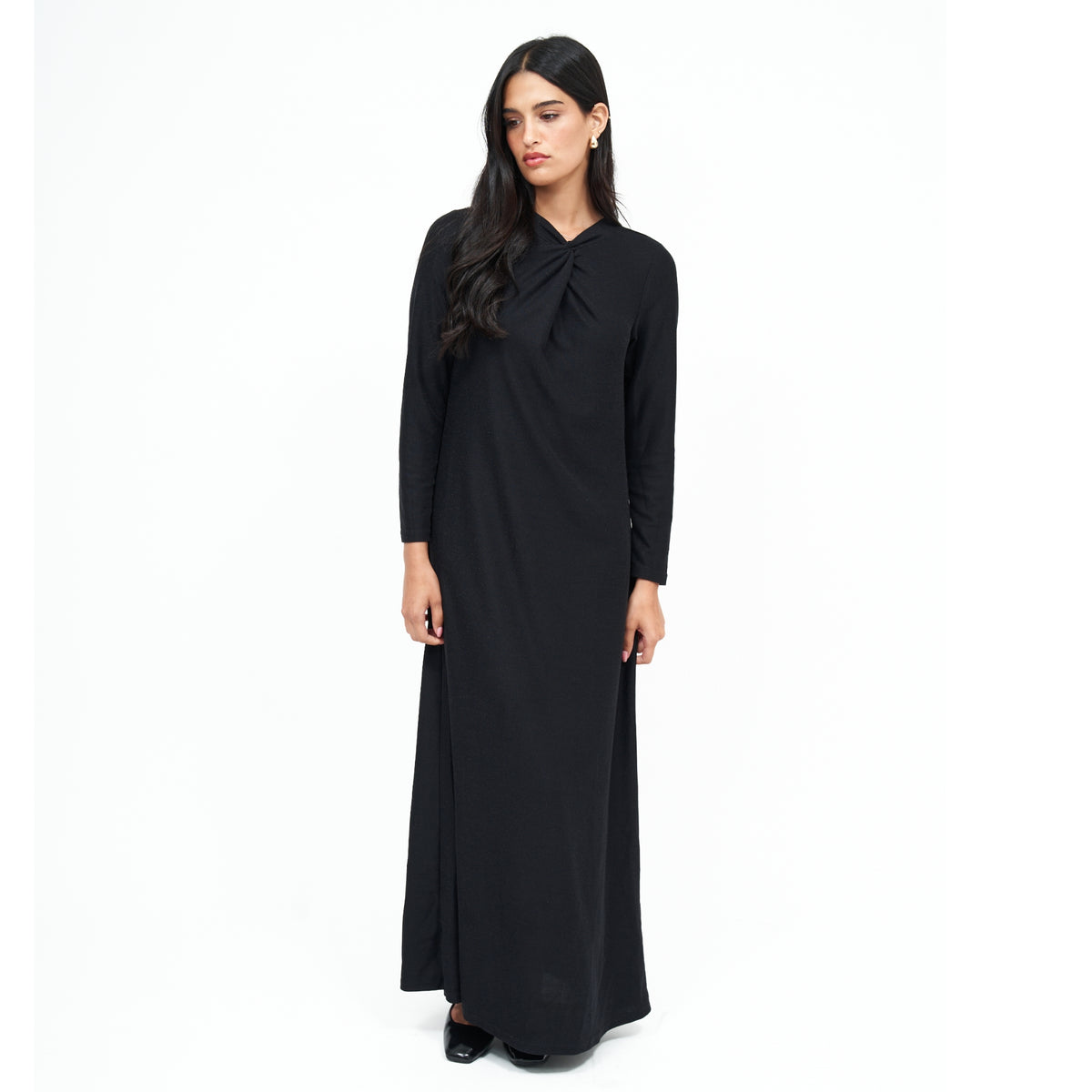 Maxi Twist Dress Shimmer Black by DF