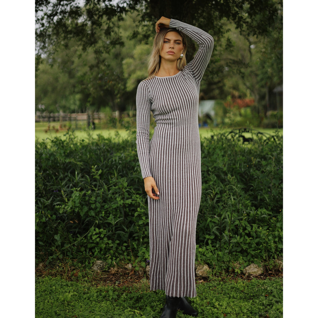 Ribbed Two Toned Cable Knit Dress – The Mimi Boutique