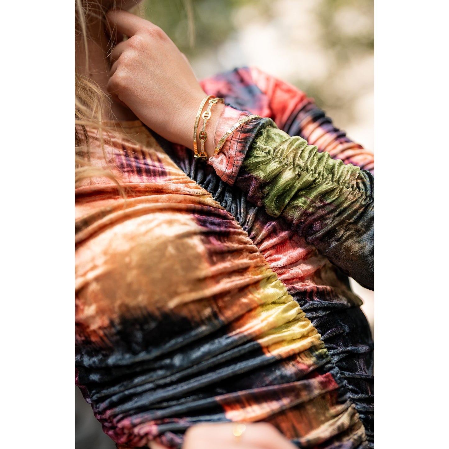 Flora Abstract Color Velvet Maxi by Adina LV