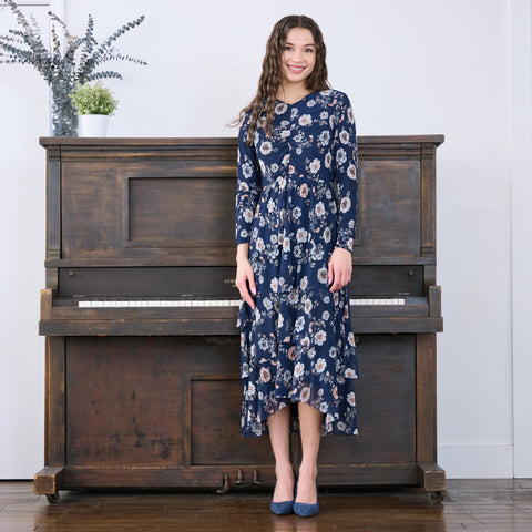 Aurora Dress Navy Floral