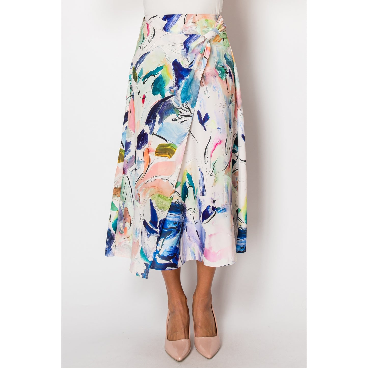 Floral Bow Accent Skirt