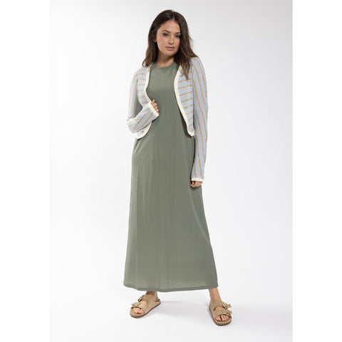 Basic Woven Jumper Sage