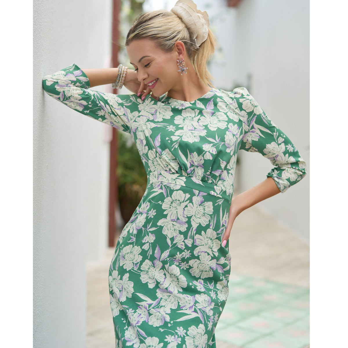 Olivia Midi Dress Green Adina LV