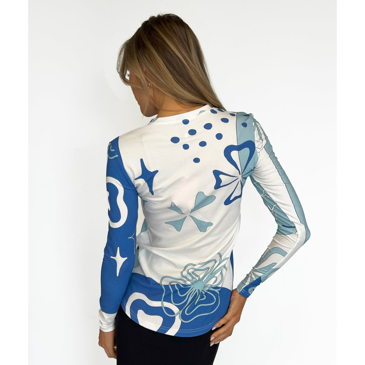 Printed Classic Tee Blue Abstract