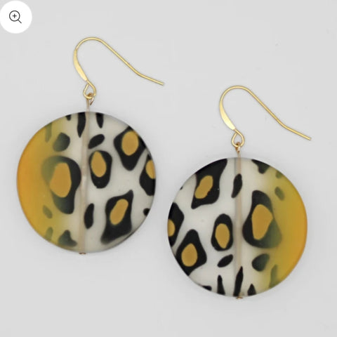 Mustard Cheetah Earrings by Sylca